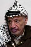Arafat met rug<BR>tegen de muur